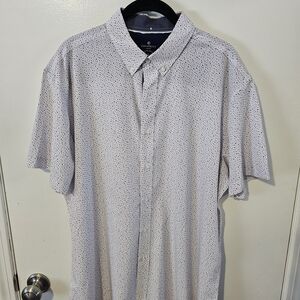 Construct Men's White and Blue Patterned Shirt